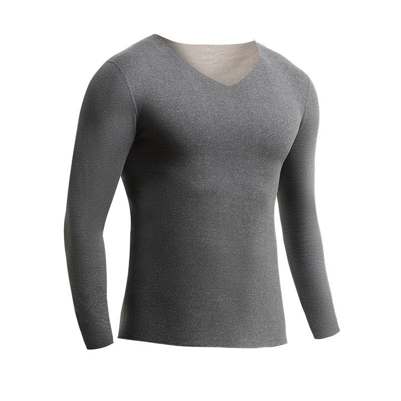 Men's & Boys' Seamless Thermal Top with Velvet Lining - Thickened Cold-Proof Base Layer for Autumn/Winter