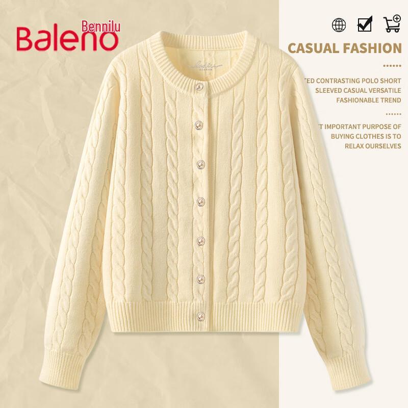 Baleno Women's V-Neck Cable Knit Cardigan
