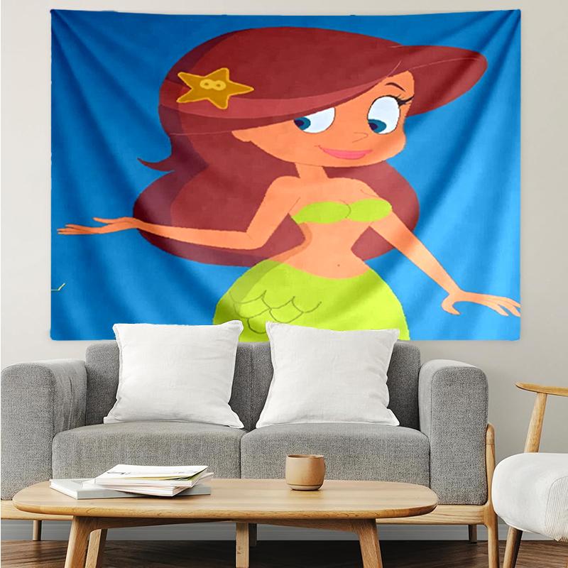 Zig & Sharko Print Tapestry, Backdrop, Easy Setup, Ideal for Bedroom, Office & Living Room, with Aesthetic Wall Hanging Decor.