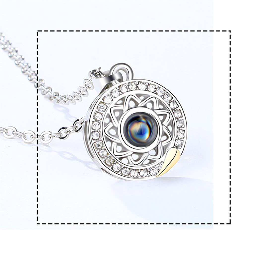 1 Pair Moon Sun Couple Necklace Decorative Electroplated Anti-rust Stylish Projector Pendant Ornament Birthday Gift