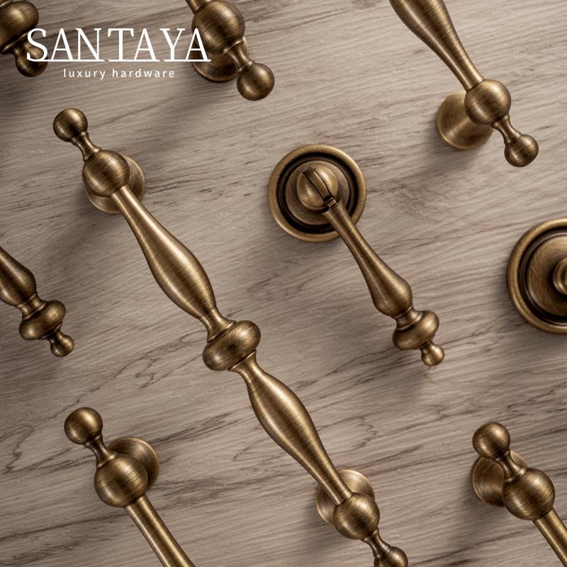 Santaya Antique Brass Handles Bronze Pendants Handle Cabinets Drawers Knobs Kitchen Cabinets Pull Furniture Copper