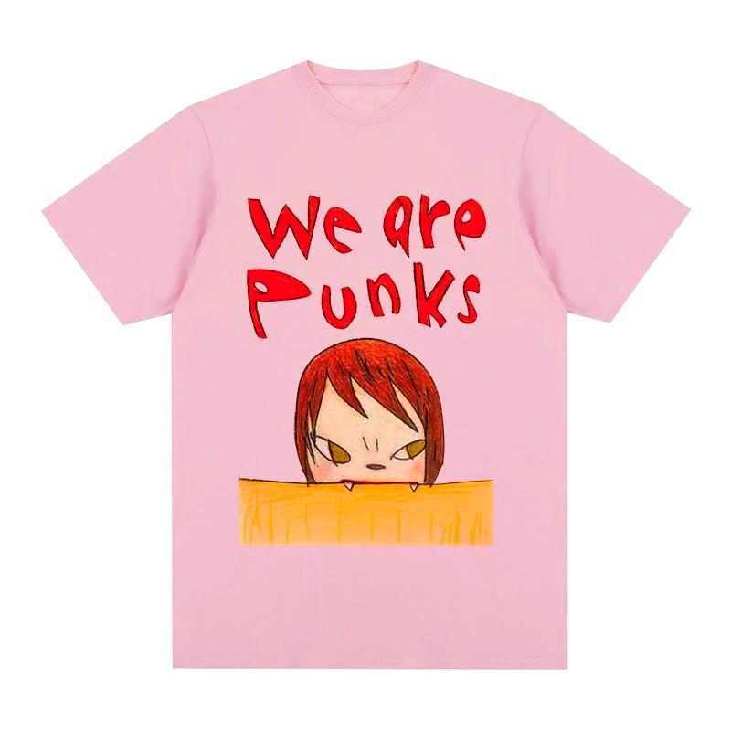 Футболка с принтом We Are Punks, футболка с круглым вырезом, женская футболка, новая мода, короткий рукав, женские топы, милая одежда