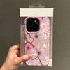 Высококачественный Красивый Розовый Чехол с Цветами Персика для iPhone 17 Pro Max 17Air 16 15 14 13 12 11 Y2K Текстура Личи Задняя Крышка Funda