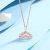 S925 Sterling Silver Mermaid Tail Necklace Niche Pendant