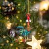 Рождественский петух, подвесное украшение, однотонный акрил, многоразовый Рождественская елка, кунг-фу, курица, орнамент, кулон, товары для вечеринки, подарок