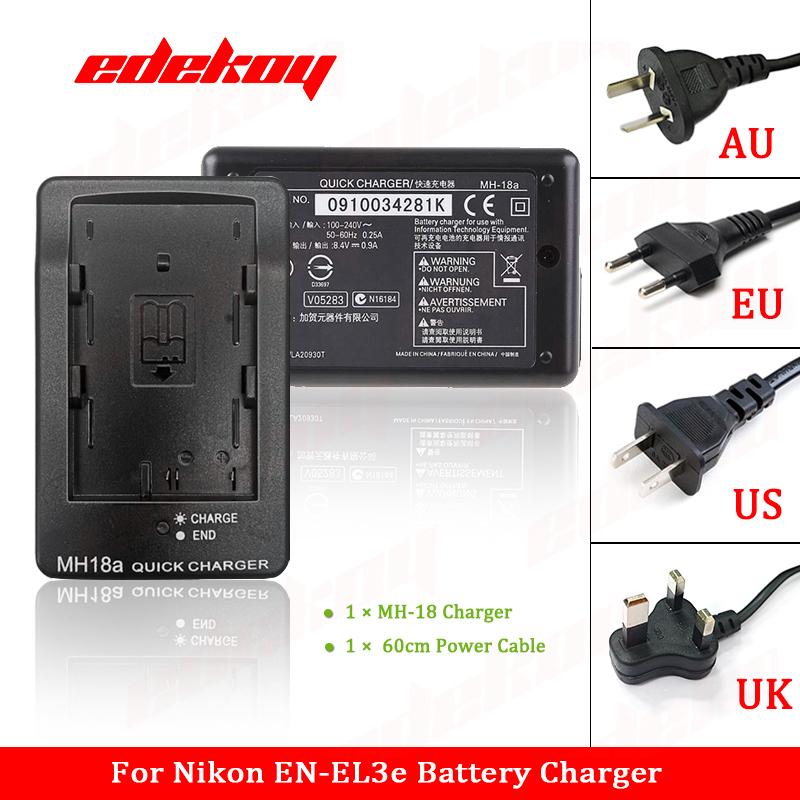 Зарядное устройство MH-18 для Nikon EN-EL3 D50 D70 D100 D80 D200 D90 D300 EN-EL3E 3A MH-18 EL-3A EL-3E D100SLR D700 D70S MH-18A