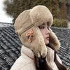 New Hat Big Brim for Winter Riding Warm Ear Protection Electric Vehicle Windproof Head Cover Plus Velvet Thickened Cold Thunder Front