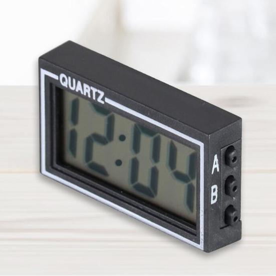 Автоматические часы, легкие для кухни, черные автомобильные электронные цифровые часы, простой дисплей даты и времени, маленький