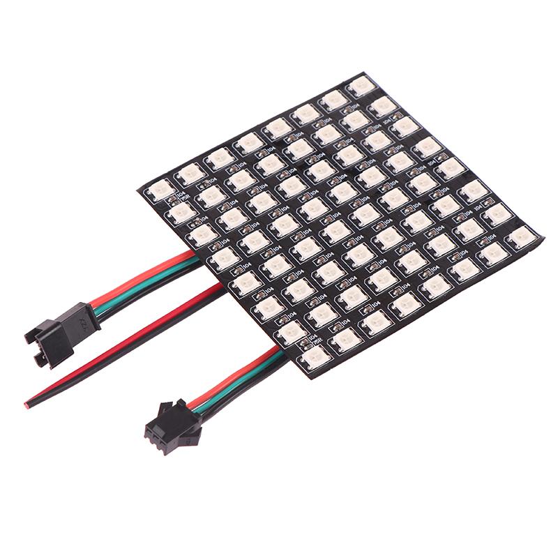 1 шт. Ws2812 Led 5050 RGB 8X8 64-битный светодиодный матричный модуль, экран, светодиодная цифровая гибкая индивидуально адресуемая панель