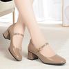 Simple Square Head Women High Heels Women New Autumn Shallow Mouth Thick Heel Single Shoes Ladies Office Shoes Not Tired Feet