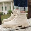 Брендовые классические туфли цвета песочного хаки на толстой подошве с высоким верхом, новые модные мужские зимние ботинки, зимние ботильоны для мужчин, теплые мужские ботинки на шнуровке