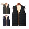Мужской терможилет с V-образным вырезом, без рукавов, на бархатной подкладке, хлопковый жилет с карманами, однотонный, однобортный, ветрозащитный, теплый, с низом, жилет, куртка