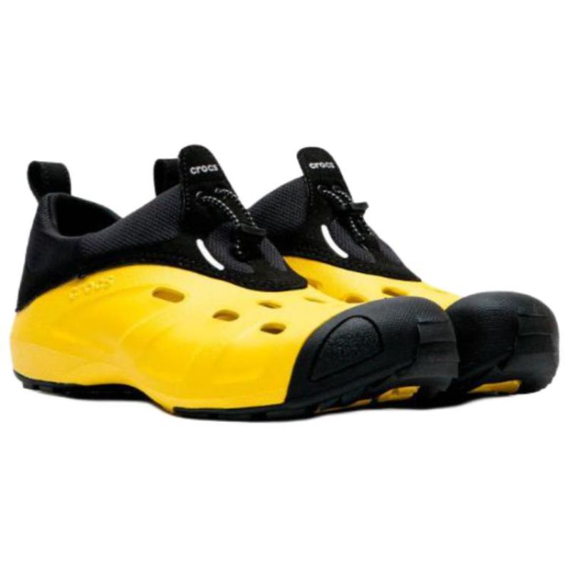 Crocs QUICK TRAIL Стильные и удобные повседневные кроссовки с низким верхом Унисекс Черно-желтые