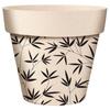 [A2068] - Black Beige 'Bambou' Bamboo Planter - 14x12 Cm