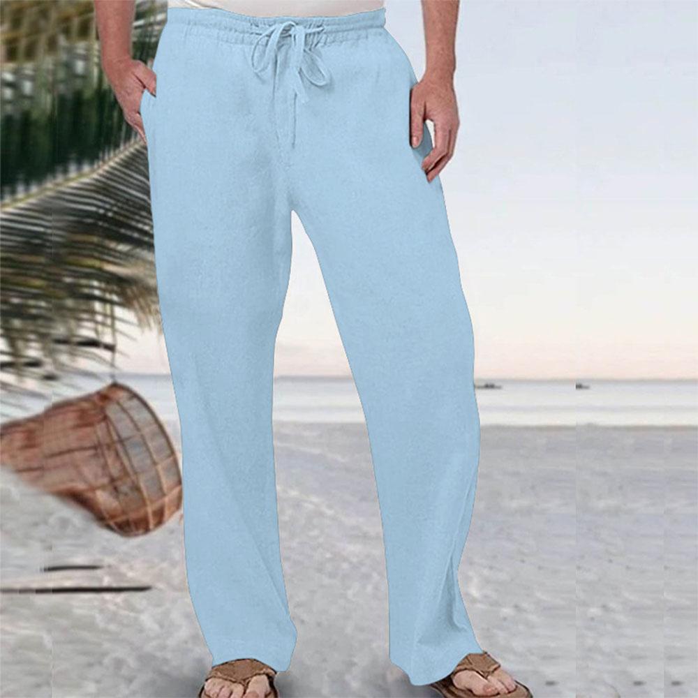 Мужские прямые брюки, уличные джоггеры, легкие брюки-карго, технологичные пляжные гавайские длинные брюки, свободные брюки