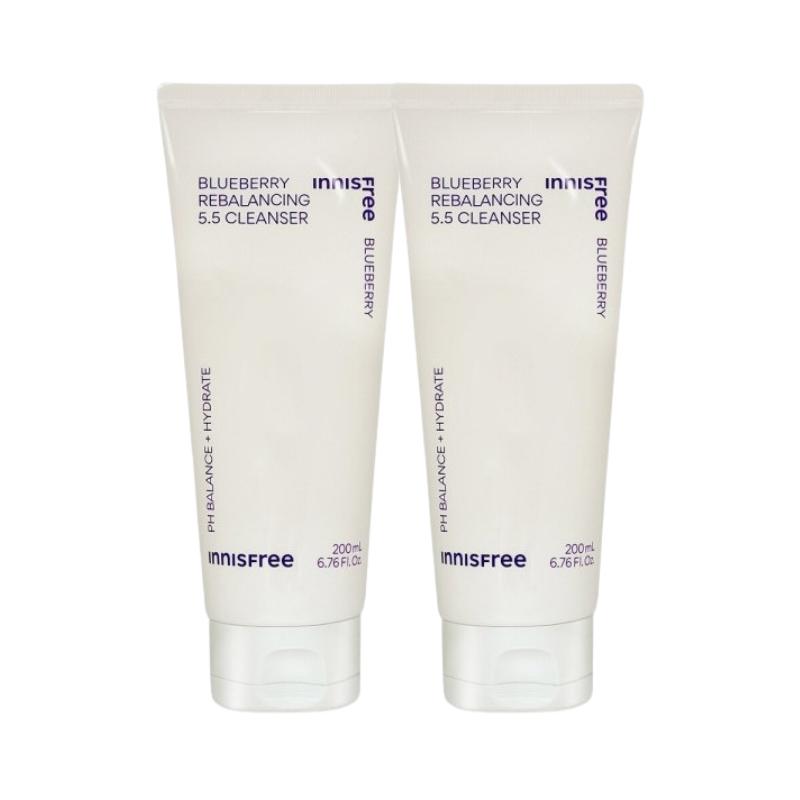 Innisfree Очищающее средство Blueberry Rebalancing 5.5 200 мл | Мягкое средство для умывания лица с низким pH, большой объем