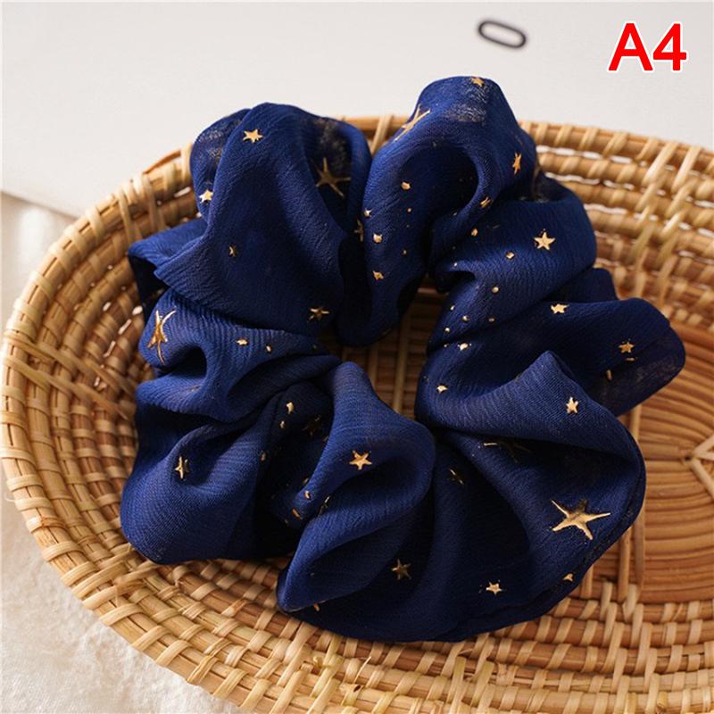 Women Girls Sweet Bright Print Elastic Hair Rubber Bands Ponytail Holder