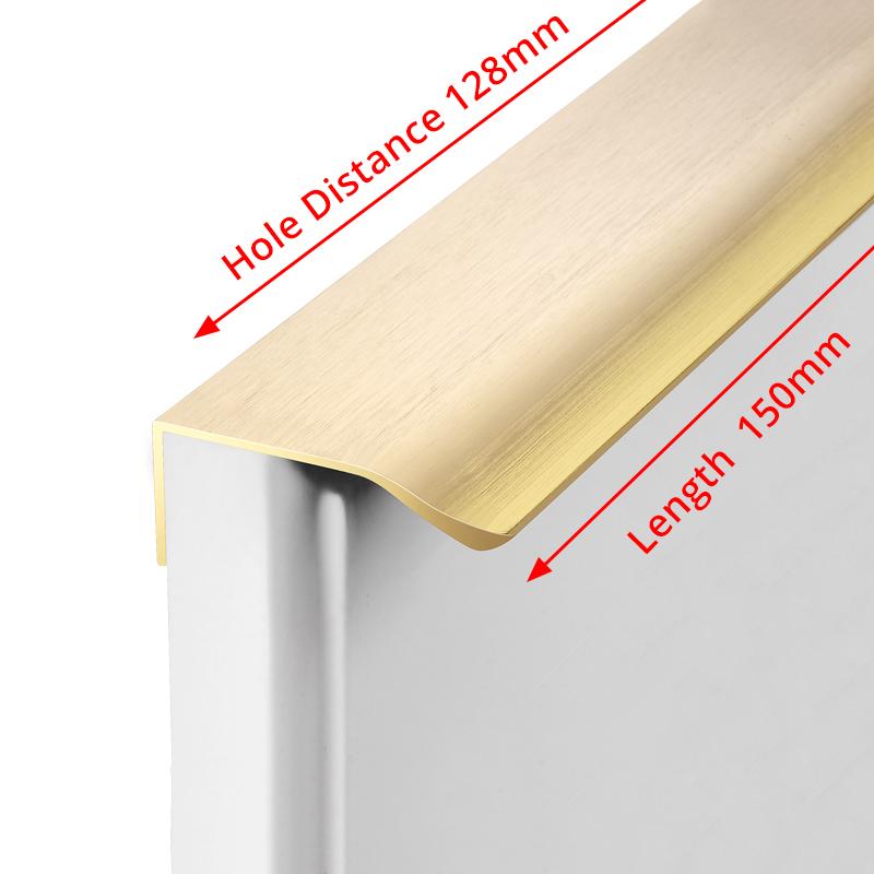 KAK Black Silver Hidden Cabinet Handles Zinc Alloy Kitchen Cupboard Pulls Drawer Knobs Bedroom Door Furniture Handle Hardware