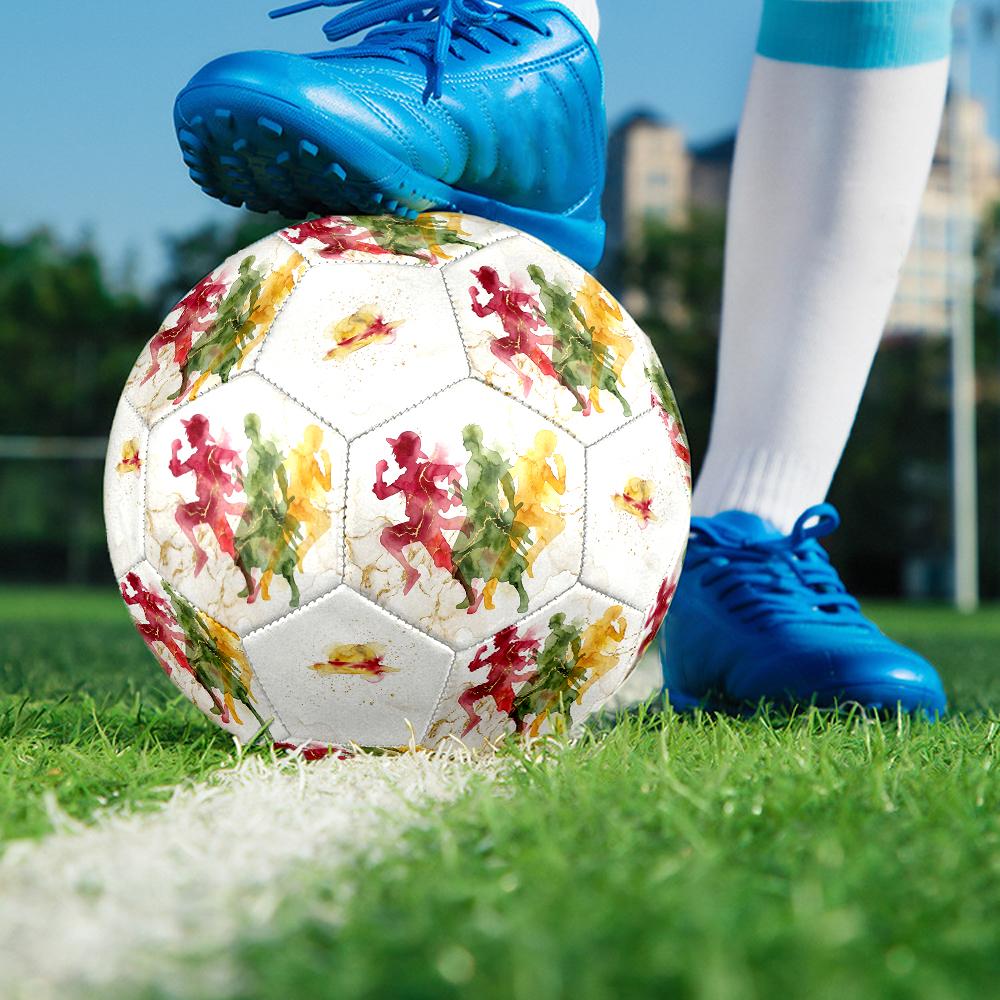 1pc One Piece Football Soccer Ball Size 5 Indoor Soccer Ball Fashion Colorful Backyard Game -Great For Sports Fans Gift HE16