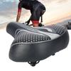 Faux Leather Bicycle Seat Wear-resistant Shock Absorption High Stability Widened Bike Saddle for Bike