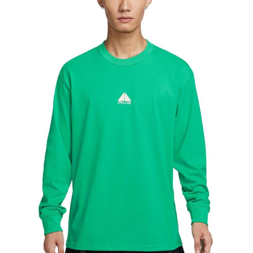 Nike T Shirts Men's Green Crew Neck Moderate Straight Fit DR7754-324