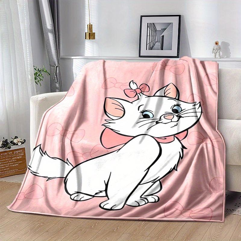 1PC Cute Cartoon Cat Design Blanket, Seasonal Universal, Home Decoration, Throw Blankets, Couch Sofa, Soft Flannel Throw Blanket, Versatile