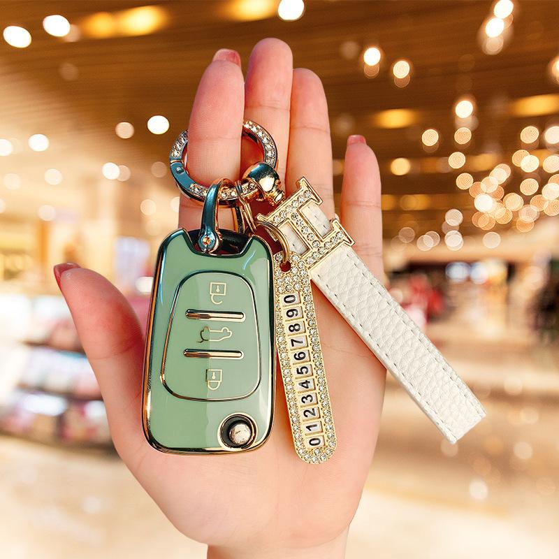 Applicable To Modern Langdong Car Key Cover Lead Picture Sonata 9 Tucson Bag Buckle Case Ix25/35 Rena Men and Women