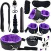 Sexy Nylon BDSM Kits Plush Sex Bondage Set Handcuffs Sex Games Whip Gag Nipple Clamps Sex Toys For Couples Exotic Accessories