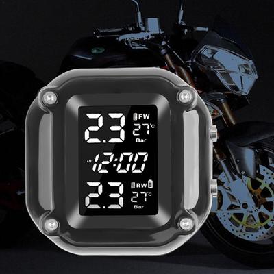 Мотоциклетная система TPMS для контроля давления в шинах и температуры шин с 2 внешними датчиками, быстрая зарядка через USB