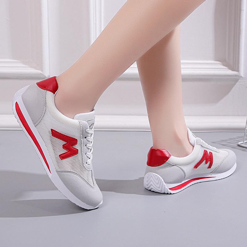 Sneakers Women's Summer Thin Little White Shoes Mesh Breathable Soft Sole Lightweight Running Net Shoes Versatile Casual Forrest Gump Shoes