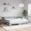 VidaXL Daybed with Trundle and Mattress Light Grey 90x200cm Velvet 3197795