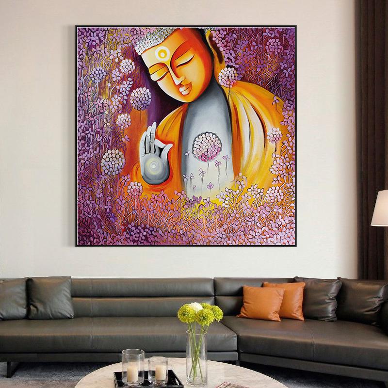 Абстрактная настенная живопись Будды Шакьямуни, религиозный буддизм, холст, живопись, индуистские художественные постеры и принты для гостиной, домашний декор