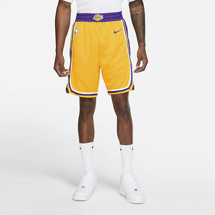 Nike NBA Icon Edition Team Limited Летние дышащие баскетбольные шорты со средней посадкой SW Fan Version Мужские брюки желтые AJ5617-728
