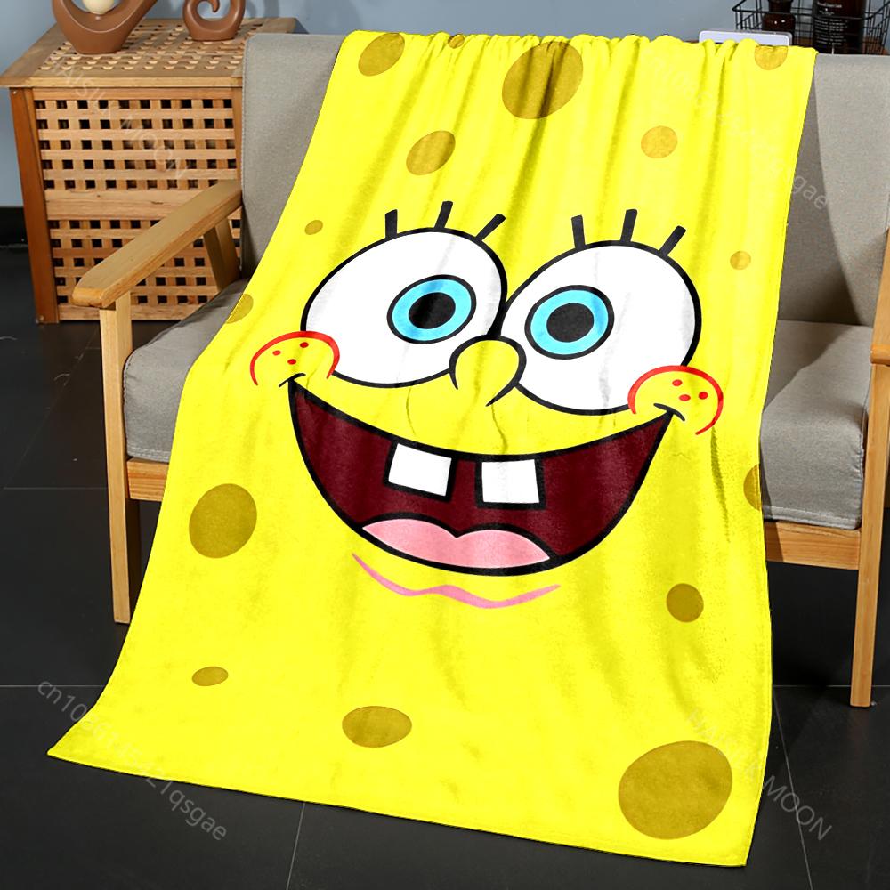 3D SpongeBob Cartoon Blanket - Ultra Soft & Cozy Gift for Mom and Daughter Present,Warm Lightweight Throw for Bed,Couch & Travel