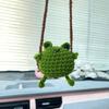 Ручная работа Лягушка Вязание крючком Украшение Автомобильный кулон Интерьерный декор Вязаная лягушка Автомобильное зеркало Подвесной аксессуар для зеркала