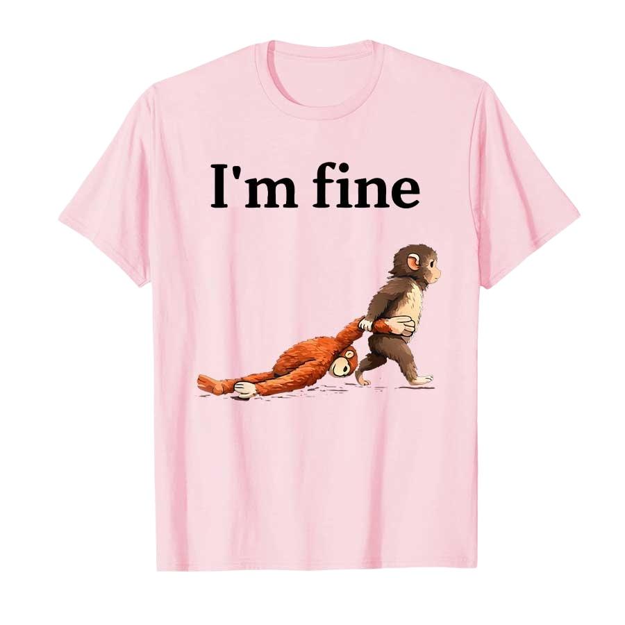 Cute Punch Monkey Printed Tshirt Summer Mens and Womens Pure Cotton Clothes Harajuku Fashion Short Sleeve Tshirt Unisex