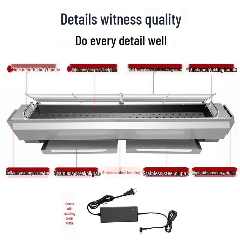 Commercial Steel Charcoal BBQ Grill with Fan