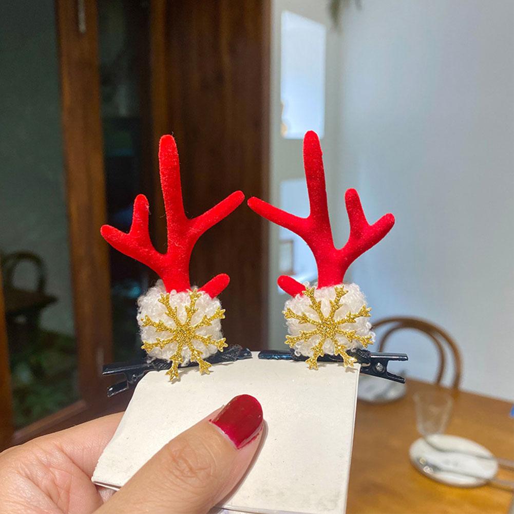 Christmas Antler Hair Clip Plush Hair Accessory Headwear Cute Barrettes Christmas Decoration Festival Gift For Women Girl