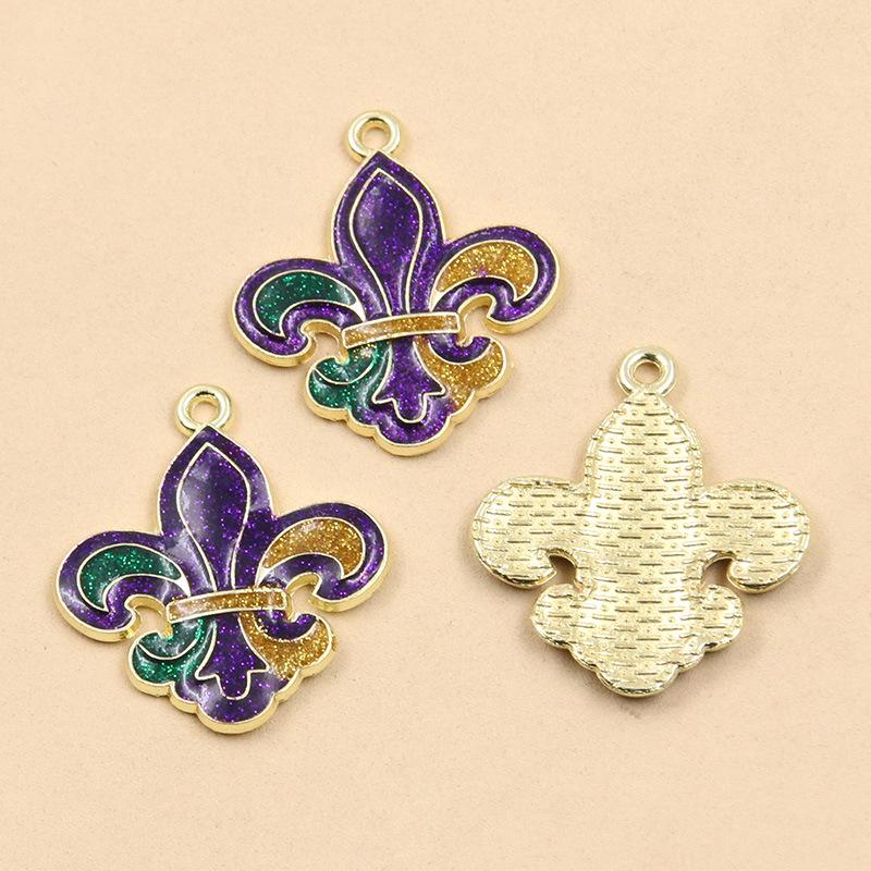 10 Styles Gold Drop Oil Pendant Charms for DIY Creative Mask & Party Jewelry Accessories