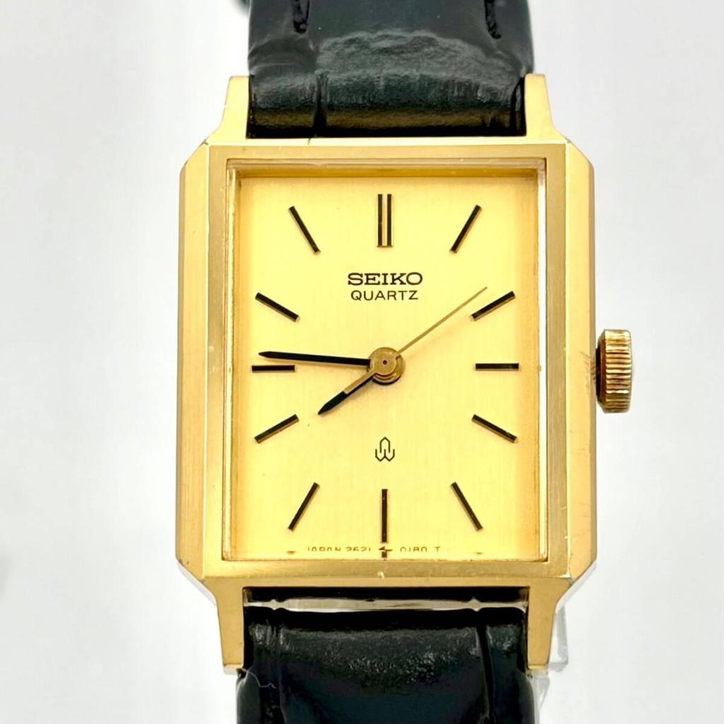 SEIKO Часы Золотые Квадратные 991776 Новый Ремешок [Новая Батарейка] Женские 2621-5110