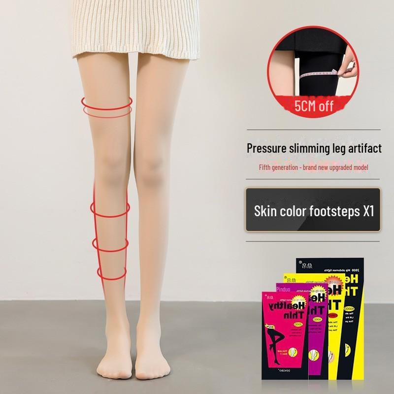 Бежевые женские черные хлопковые леггинсы - Готовые к зиме, Эффект голых ног, Плотные колготки