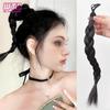 Synthetic Ponytail Braided Hair Wig Braid Female Become Warped Natural Short High Ponytail Hair Ring Playful Pigtails