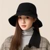 Autumn Winter Bow Wool Hat Solid Color Fisherman Hat Women's Basin Hat