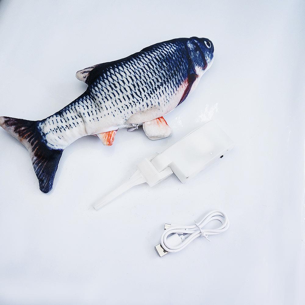 Электрическая рыба, плюшевая рыба, забавная игрушка для кошек