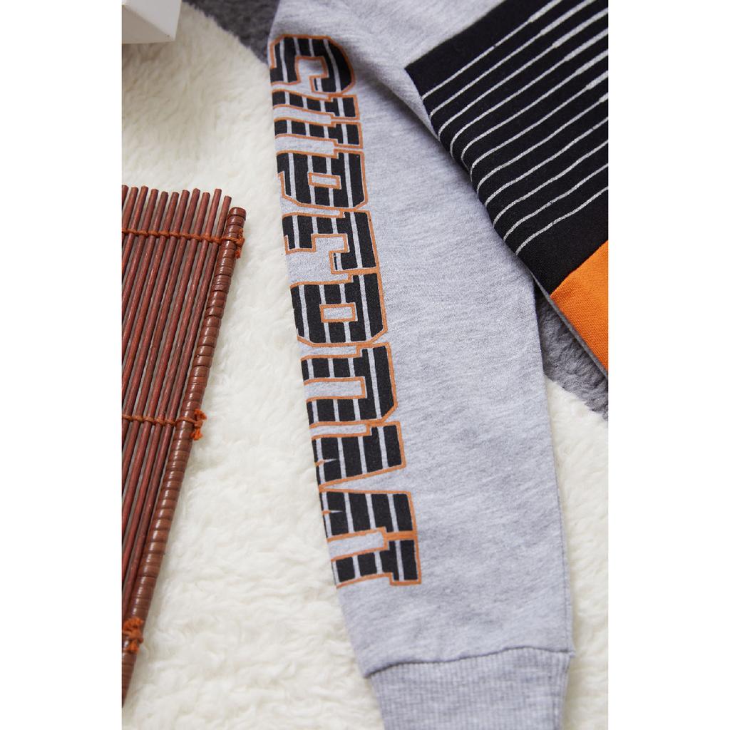 Спортивный костюм для мальчиков с текстовым принтом Kangaroo Pocket Orange Team 14987-1