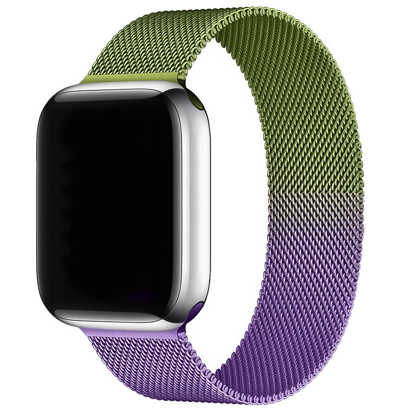 Совместим с Apple Watch S10 Магнитный стальной миланский ремешок для iWatch 5-9 SE.