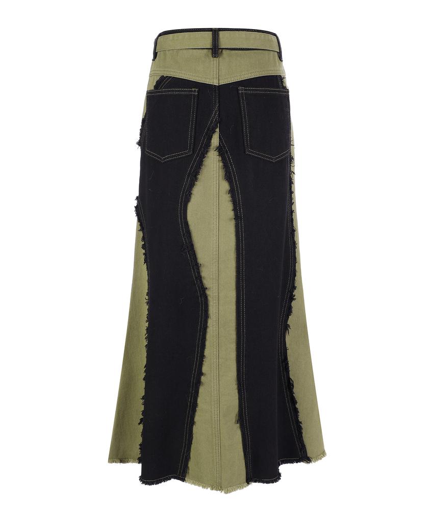 Юбка Lara Fox Color Block с повреждениями Хаки Bp4Ds001