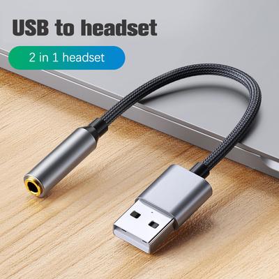 20 см USB звуковая карта USB к 3,5 мм аудио адаптер для наушников внешняя звуковая карта