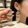 Серьги-кисточки ручной работы в дворцовом стиле с подвесками из циркония и швензами – Элегантные ретро-украшения