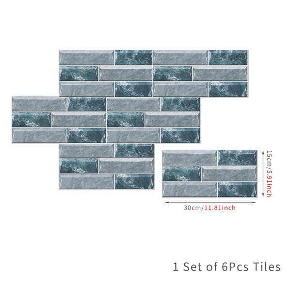 6 шт., маслостойкая наклейка для кирпичной плитки, наклейка на стену для кухни, самоклеющаяся водонепроницаемая наклейка для ванной, обои 15x30 см